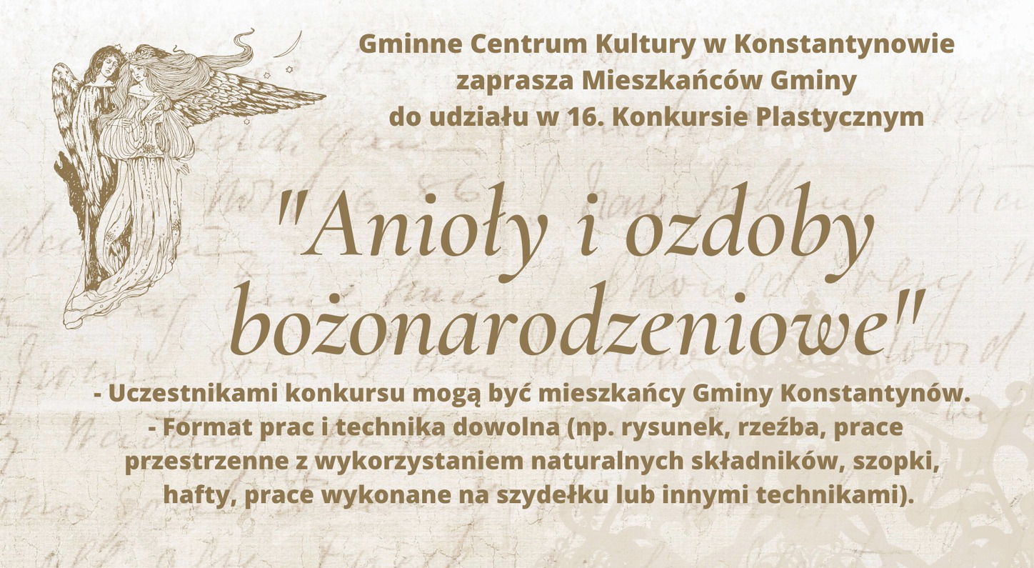 You are currently viewing 16. Konkurs plastyczny “Anioły i ozdoby bożonarodzeniowe”.