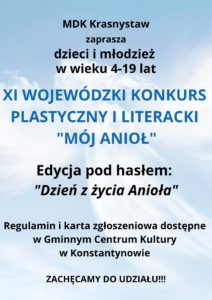 Read more about the article IX WOJEWÓDZKI KONKURS PLASTYCZNY I LITERACKI “MÓJ ANIOŁ”