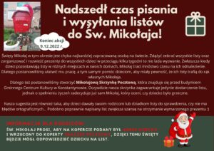 Read more about the article SKRZYNKA NA LISTY DO ŚWIĘTEGO MIKOŁAJA