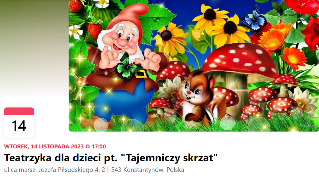 You are currently viewing Teatrzyk dla dzieci pt. “Tajemniczy skrzat”