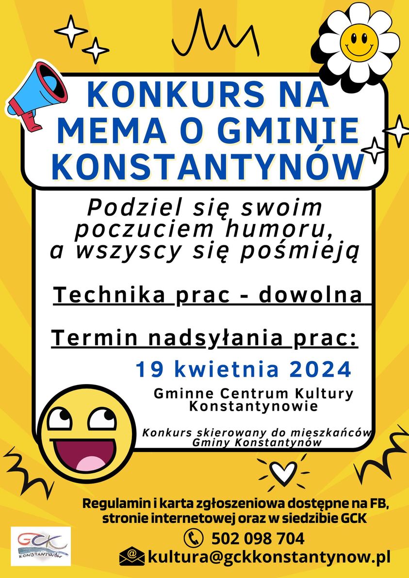 You are currently viewing Konkurs na “MEMA” o gminie Konstantynów